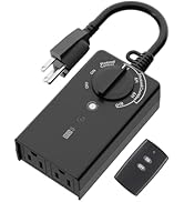 BN-LINK Outdoor Light Timer Waterproof 15A, 24-Hour Plug in Light Sensor Countdown Timer (2, 4, 6...