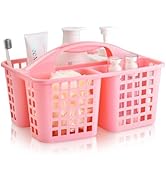 Haundry Plastic Shower Caddy Basket with 3 Compartments, Portable Divided Cleaning Supply Storage...