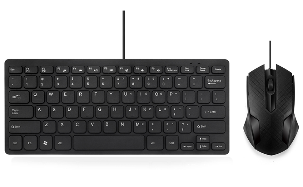 Wired Mini Keyboard and Mouse Combo