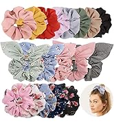 Ondder 18 Pieces Scrunchies for Hair with Bow, Hair Scrunchies, Silk Scrunchies, Satin Scrunchies...