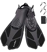 OMGear Swim Fins Snorkel Fins Snorkeling Gear Flippers for Swimming Short Diving Fins Travel Size...