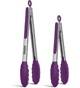 EEKEDO Tongs for Cooking, 600ºF High Heat-Resistant Stainless Steel Kitchen Tongs with Silicone T...