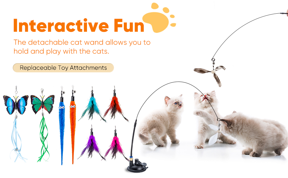 2 butterfly cat toys, 2 medium-sized worm cat toys, 2 rotating windmill cat toys,4 cat feather toys