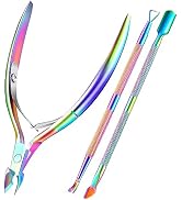 Cuticle Trimmer Cuticle Remover with Cuticle Pusher, XUNXMAS Professional Stainless Steel Durable...