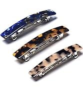 3 Pcs Womens Hair Barrettes Tortoise Shell Cellulose Acetate Barrettes Small French Barrettes For...