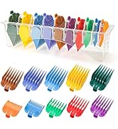 10 Professional Hair Clipper Guards Cutting Guides Compatible with Most Wahl Clippers with Organi...