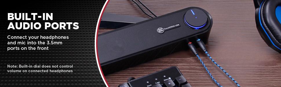 GOgroove SonaVERSE UBR Computer Desktop PC Sound Bar Speaker with Angled Speaker Driver Sound Design