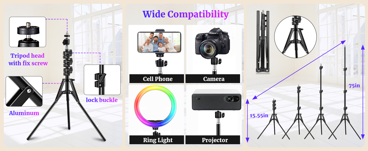 tripod for iphone with ring light