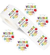 FYSUIMU 1000Pcs Welcome Back to School Sticker First Day of School Paper Decal Colorful Adhesive ...