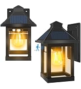 INDARUN Solar Outdoor Wall Lights with 3 Modes, Solar Sconce Lights Outdoor Security Exterior LED...