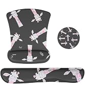 MOSISO Wrist Rest Support for Mouse Pad&Keyboard Set,Colorful Giraffe Ergonomic Mousepad&Coaster ...