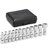 TecoTek 12-Piece 1/4-Inch Drive Metric Universal Joint Socket Set, Swivel Socket Set, 6-Point, 5m...