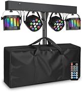ClypsoReign DJ Lights with Stand, Rechargeable Battery Powered Stage Light System, 4-in-1 Party B...