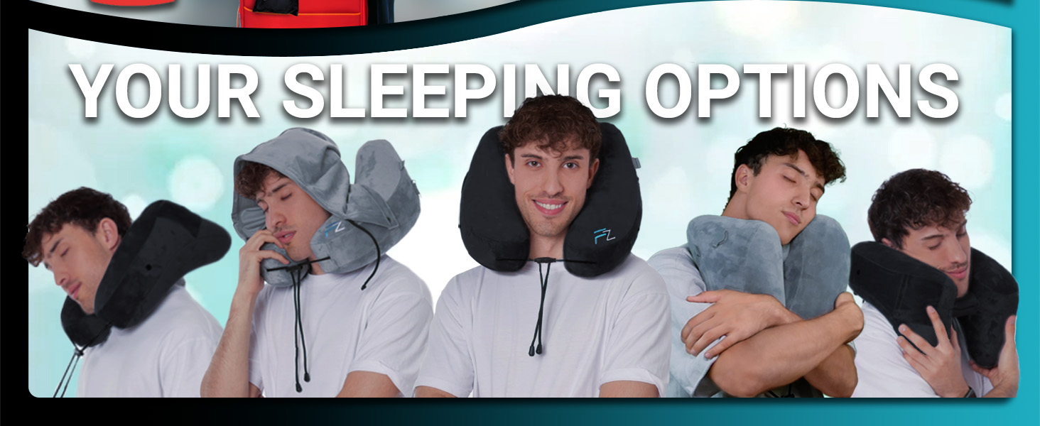 Travel pillow, neck pillow, inflatable pillow, portable pillow, compact pillow, airplane pillow