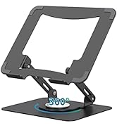 SOUNDANCE Laptop Stand with 360° Rotating Base, Ergonomic Computer Riser for Desk, Adjutable Heig...