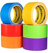 LLPT Rainbow Colored Duct Tape 2 Inch x 45 Ft Per Roll 6 Premium Packs Assorted Colorful Bulk Tap...