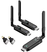 Wireless HDMI Transmitter and Receiver,1148FT/350m 4K Decode 1080P Output Plug&Play 2.4G/5.8G Por...
