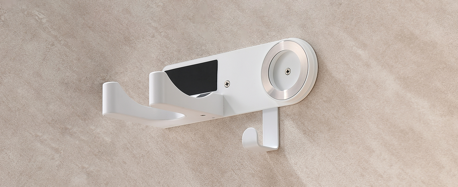 white hair dryer holder