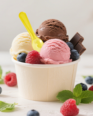 small plastic spoon For Tasting Ice Cream