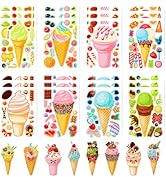 24 Sheets Ice Cream Make a Face Sticker Sheets for Kids Todders Activities, Make Your Own Sticker...