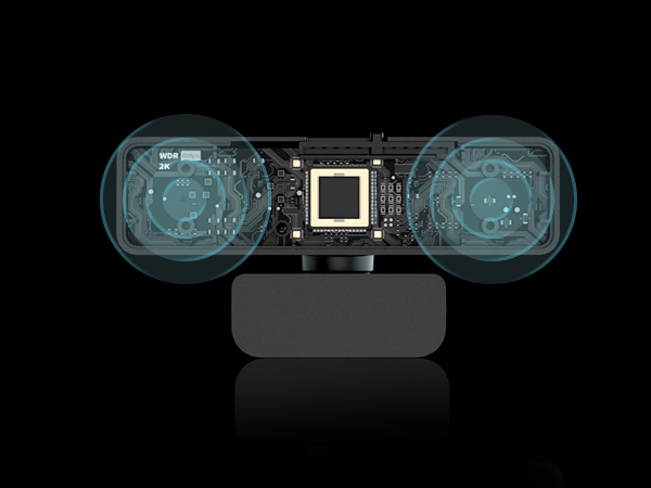 V11 2K Webcam for PC, 1080P 60FPS FHD Web Camera with Microphone&Privacy Cover, USB Plug&Play