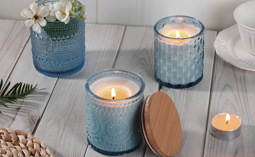 Glass Candle Jars for Making Candles candle jars with bamboo lids for DIY business