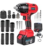 Cordless Impact Wrench 1/2", 1106 FT-lbs 1500Nm Brushless Impact Gun Compatible with Makita 18V B...