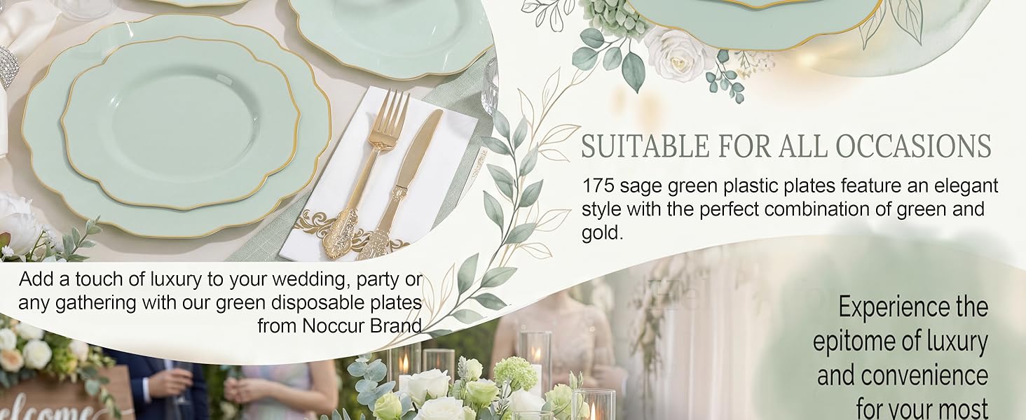 sage green plastic plates
