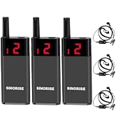 SINORISE Mini Walkie Talkies, Ultra-Compact & Lightweight, Built-in Rechargeable Battery, Comfort...