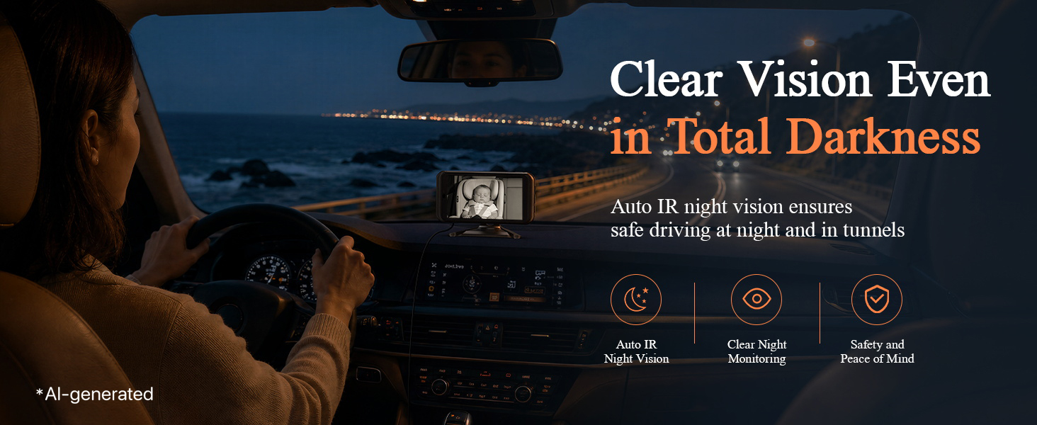 Baby Car Camera with Video Recording & Playback