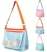 LIDAGO Beach Bag Toys for Shell Collecting,Beach Mesh Bag with Adjustable Shoulder Straps,Swimmin...