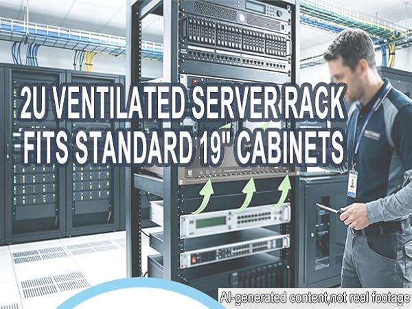 2U vented server rack shelf for 19" rack mount