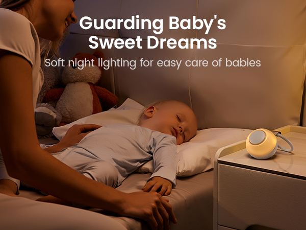 Portable Sound Machine with AI Cry Detection White Noise Machine