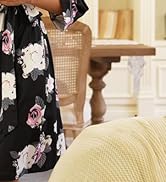 Ekouaer Robes for Women Knee Length Bathrobe Lightweight Kimono Robe 3/4 Sleeve Loungewear Soft S...