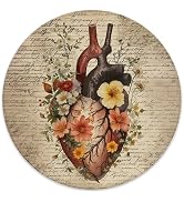 BILLAION Vintage Floral Anatomy Medical Mouse Pad for Desk, Medical Office Supplies, Human Heart ...
