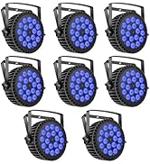 Par Lights LED Stage Lights, U`King 18x12W RGBW 4-in-1 Uplights Stage Lighting Effect by DMX and ...
