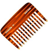 Giorgio G51 Small Travel Purse Hair Detangling Comb, Wide Teeth Pocket Comb for Thick Curly Wavy ...