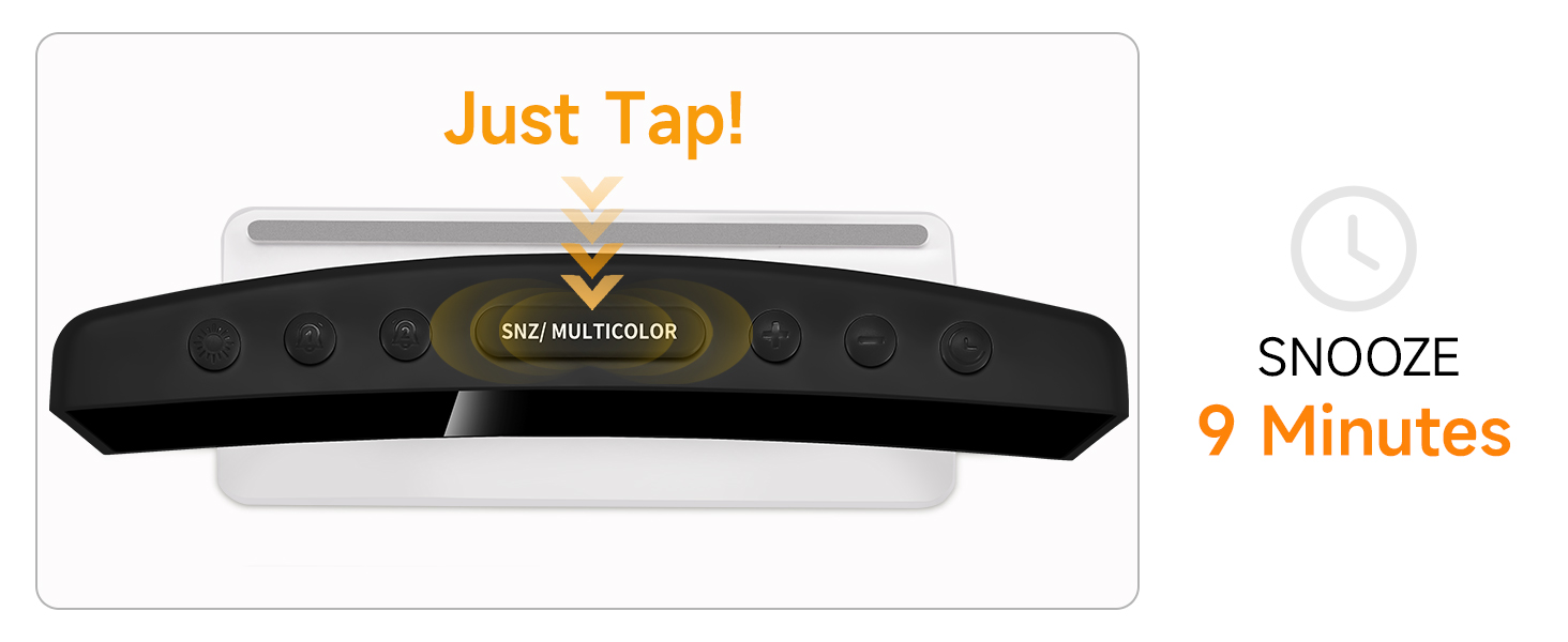 easy to use alarm clock with 9 minute snooze simple setup large buttons for kids teens seniors