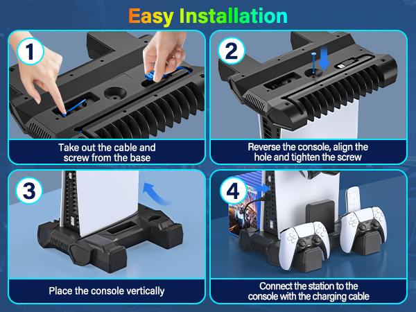 ps5 cooling station with controller charging station