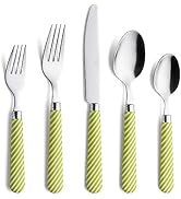 ANNOVA Silverware Set 20 Pieces Stainless Steel Cutlery Color Handle Flatware - 4 x Dinner Knife;...