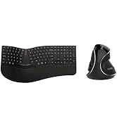 DeLUX Full Size Wireless Ergonomic Split Keyboard and Vertical Mouse Combo