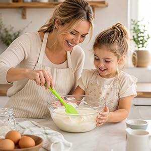 silicone spatula mixing batter for family baking