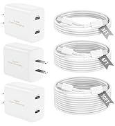 45W 3Pack White Super Fast Charger USB C Dual Port Charger Type C Fast Charging Block with 60W [3...
