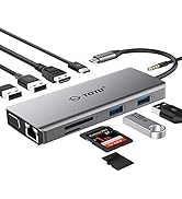 USB C Hub, Type C Hub, TOTU 11-in-1 Adapter with Ethernet, 4K USB C to HDMI, VGA, 2 USB3.0 2 USB2...