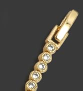 KZZENKI Tennis Bracelets for Women 14K Plated Gold 3mm Cubic Zirconia Bracelets