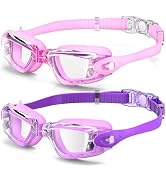 Braylin Kids Swim Goggles, 2-Pack Swimming Goggles for Children, Teens, Boys or Girls, Swim Pool ...