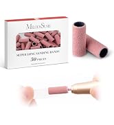 MelodySusie 50 Pcs Nail Drill Bits Super Long Sanding Bands for 6.65mm Mandrel Bit, 180 Fine Grit...
