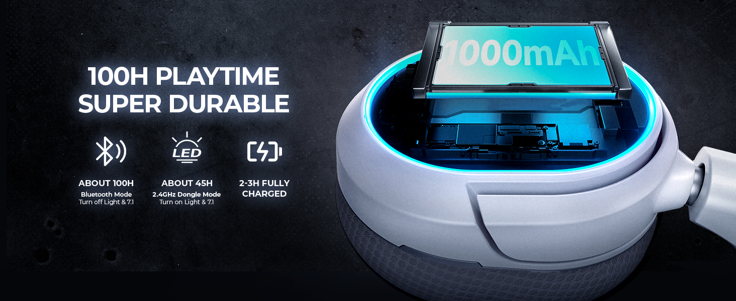 100 Hours Playtime Gmaing Headset