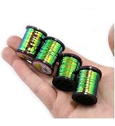 Pack of 1 Green Peacock Flat Tinsel 35 Yards Fly Tying Floss Thread Silky Yarns Fly Fishing Tying...