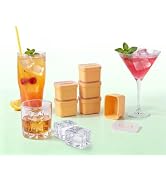 Mmkszaee Silicone Ice Cube Molds, 6 with Lids, Easy Release for Drinks | BPA-free, Easy-Release, ...